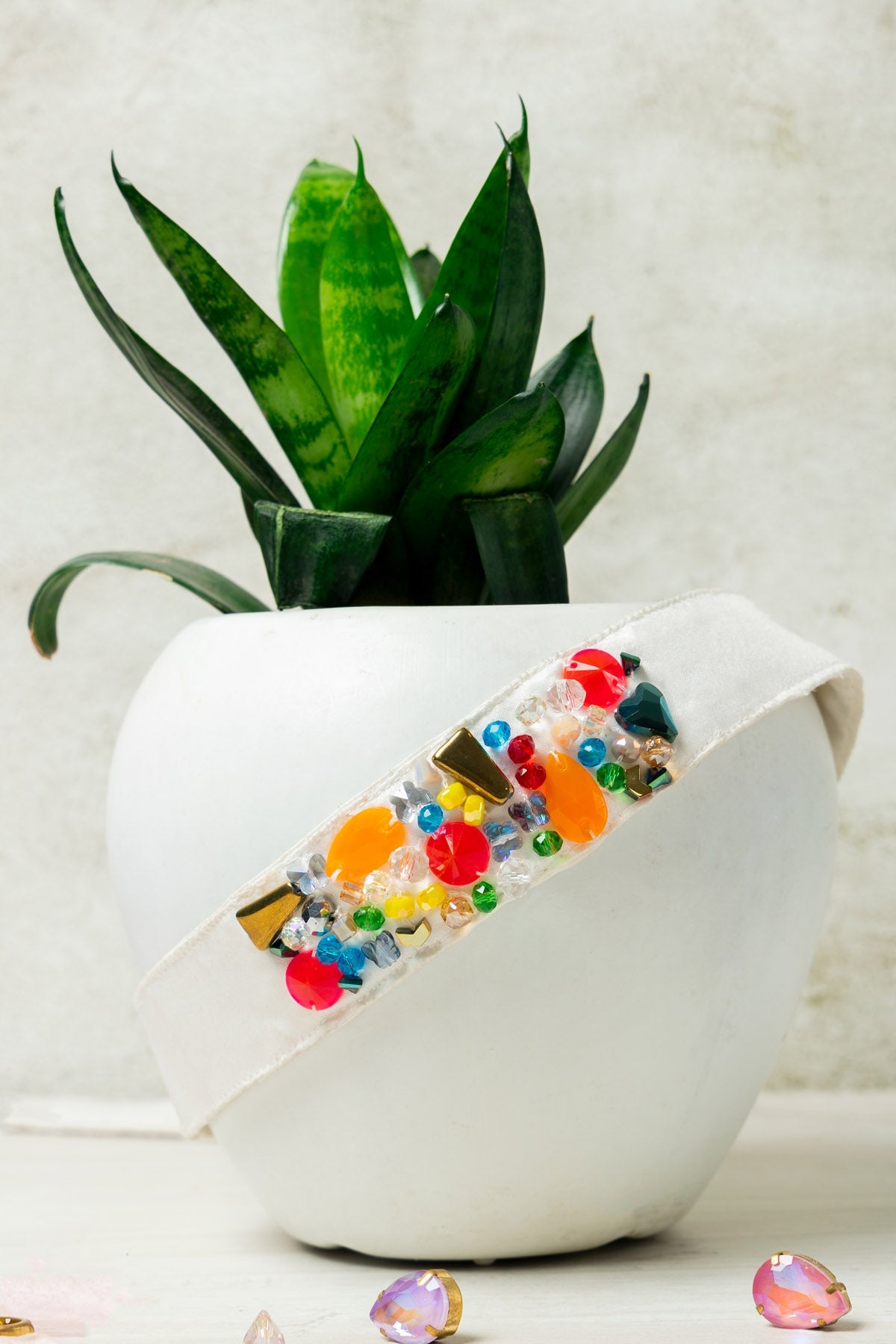 Etti Kapoor Satin White Embellished Belt Online